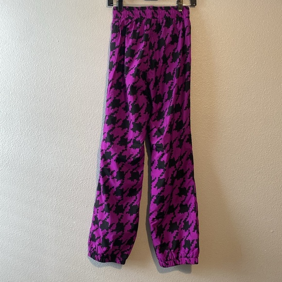 Obermeyer Womens 8 Purple Houndstooth Nylon Pull On I Lightweight Wind Ski Pants - Picture 5 of 7